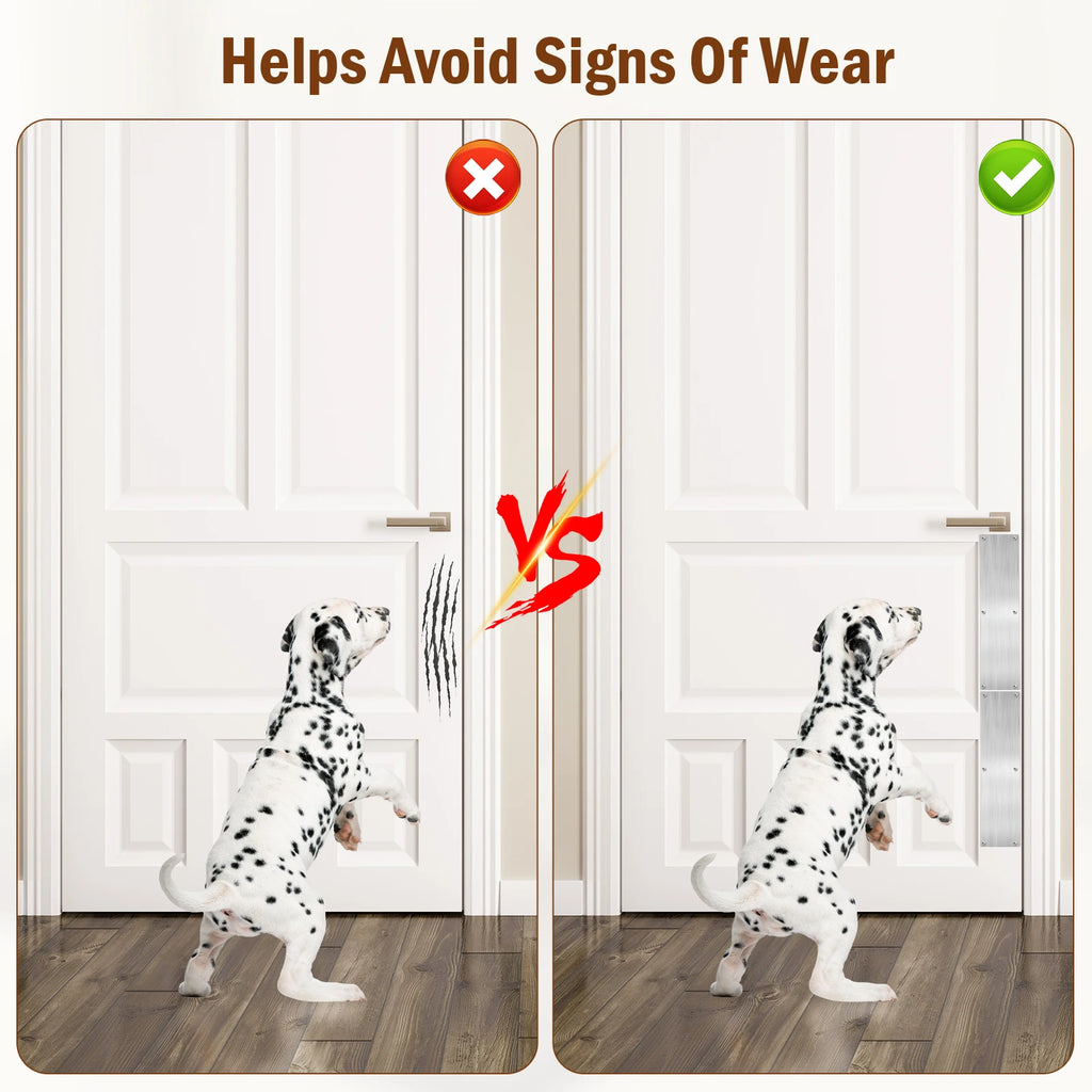 2/4Pcs Door Kick Plates 4*16Inch Stainless Steel Kick Plates Door Protection Metal Plate Anti Damage Door For Dog Enter the door Zpaxo
