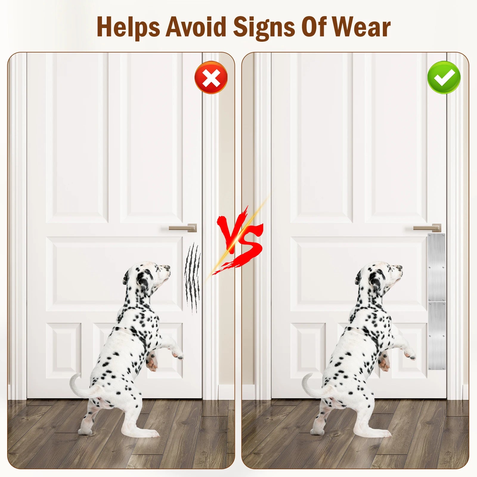 2/4Pcs Door Kick Plates 4*16Inch Stainless Steel Kick Plates Door Protection Metal Plate Anti Damage Door For Dog Enter the door Zpaxo