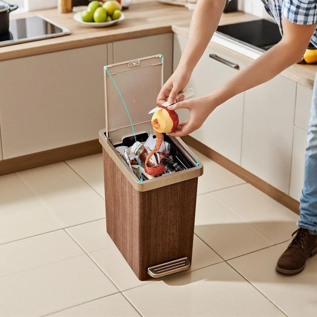 Kitchen Trash Can Step Soft-close Foot Pedal Slim Wastebasket