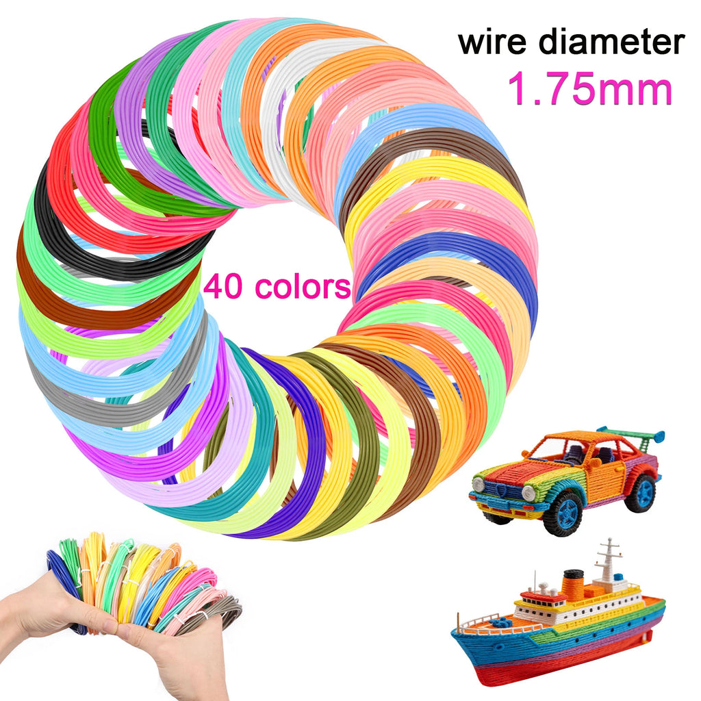 3D Pen Filament Refills 40 Colors 3D Printer PLA 1.75 mm Filament 5M For MYNT3D SCRIB3D PIKA3D 3D Pen 1.75mm 3D Prining Pens Zpaxo