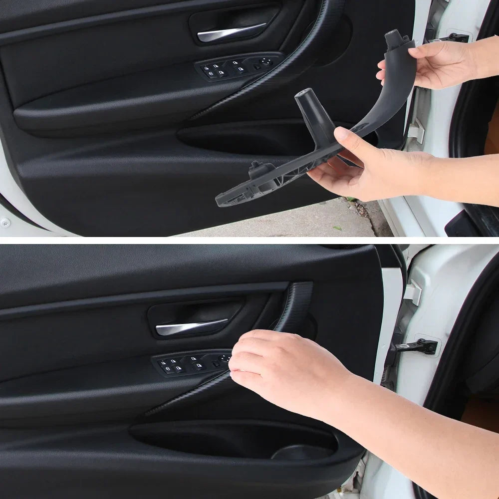 Black Door Panel Pull Trim Cover for BMW F30 F80 F31 F32 F34 F35 Front Rear Left Right Inner Car Door Handles Interior Accessory Zpaxo