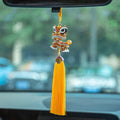 Tassel Lion Dance Creative Ornaments Chinese Style Lucky Lion Dance Car Pendant Red Ancient Mascot Lion Wake Keychain Home Decor Zpaxo Gold