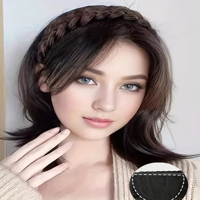 Vintage Braided Wig Headband Multifunctional Cute Hairband Women's