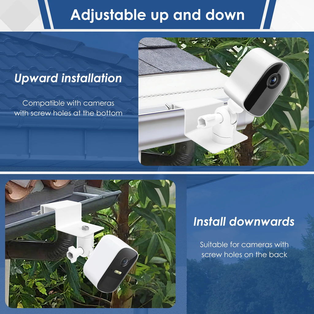 2pcs Cameras Bracket Gutter Mount Compatible with eufy Security SoloCam S220/C210, eufyCam 2C/2C Pro, 3/S330, 2/2 Pro, 3C/S300 Zpaxo