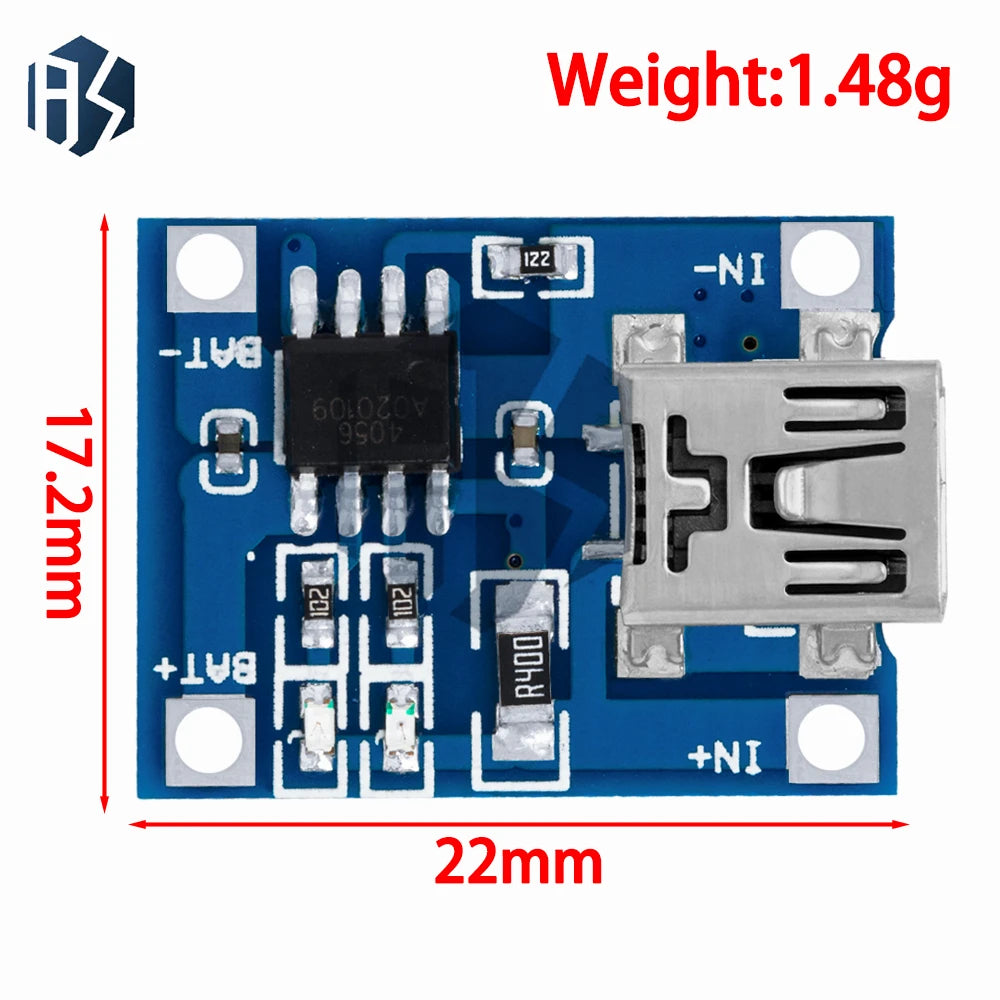 TP4056 5V 1A USB Li-ion Battery Charger Module, Dual Function Charging Board Without Protection Circuit Zpaxo