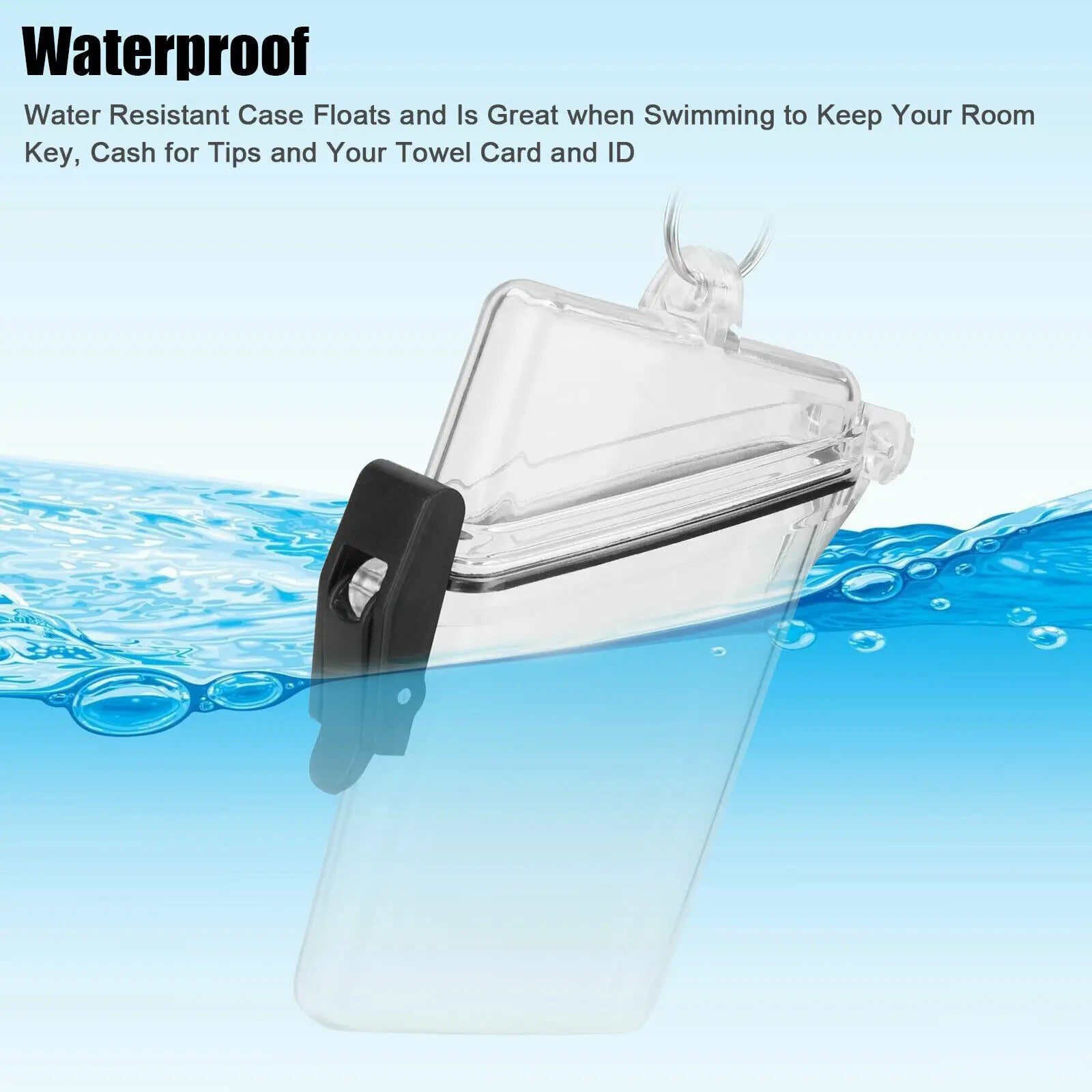 Waterproof Clear Badge Case ID&Credit Card Cash Holder Transparent