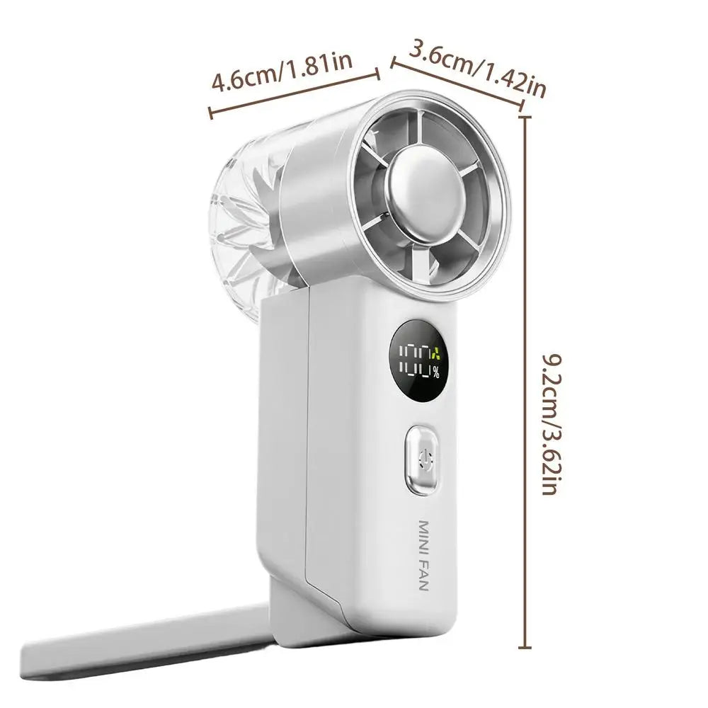 Hand Fan 5 Speeds Digital Display Rechargeable Air Blow Device Portable Fan For Travel Vacation Camping Hiking Backpacking Beach Zpaxo China Mainland White