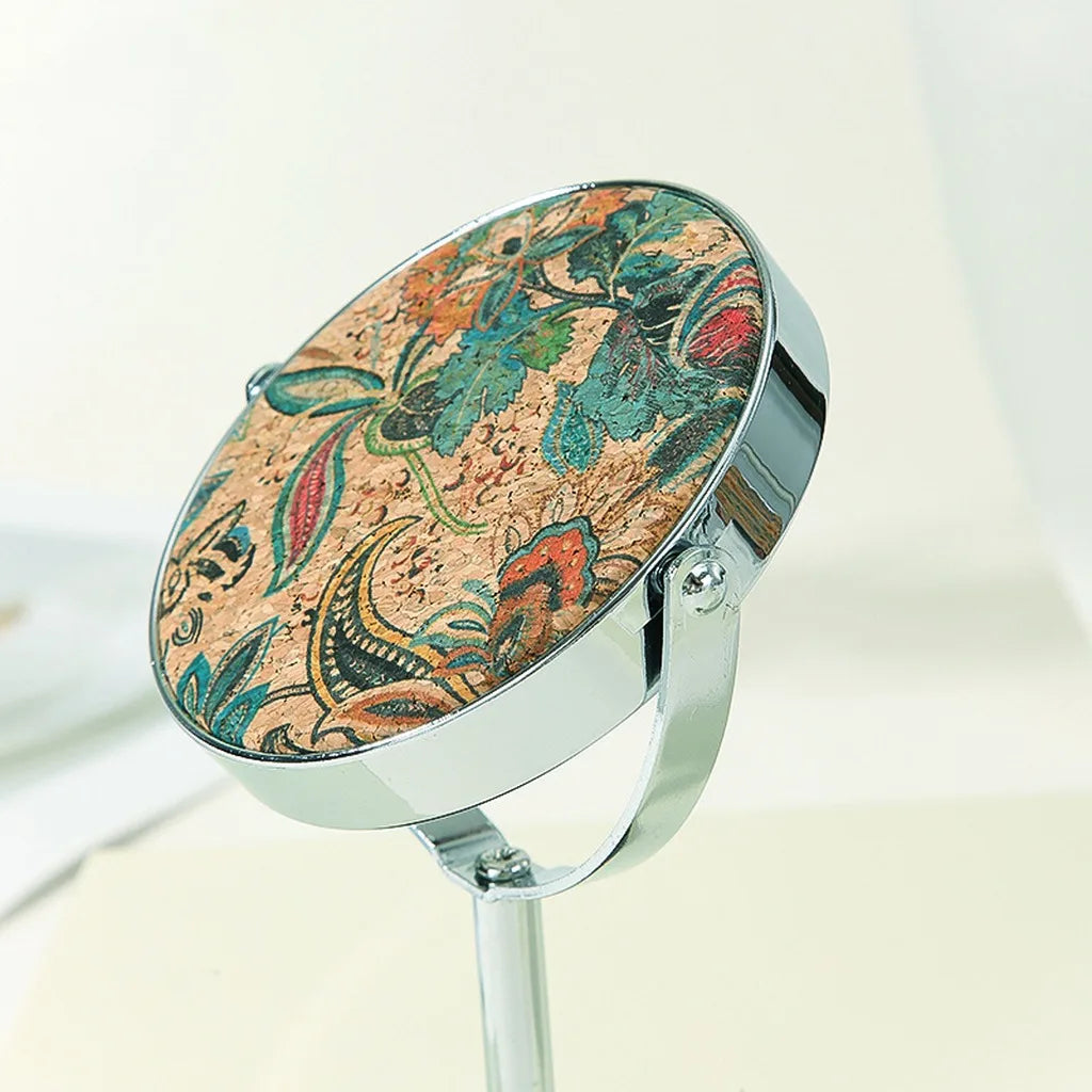 Retro Round Metal Frame Foldable Desktop Makeup Mirror – 9cm