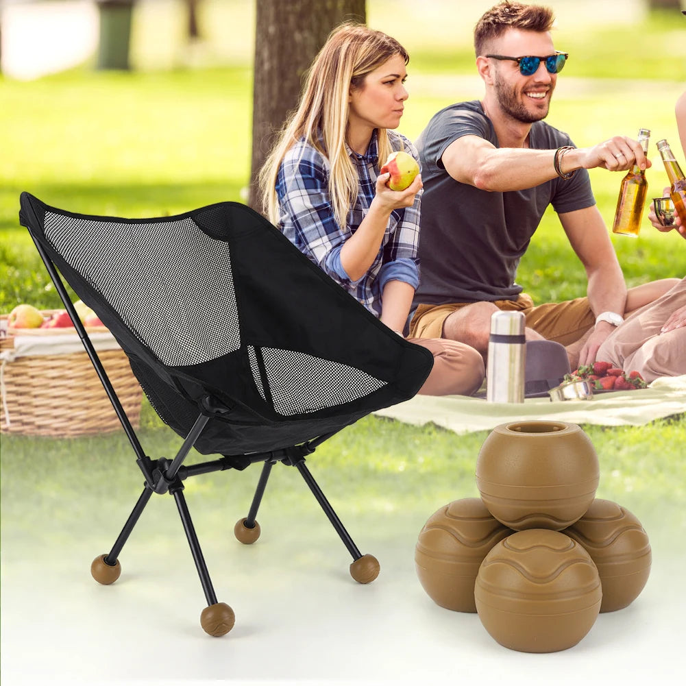 4- Camping Chair Leg Cap Anti Slip Outdoor Tips Ball Shock Absorption