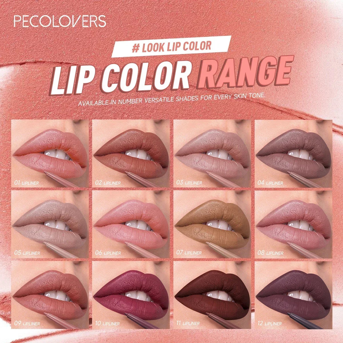 Matte Lip Liner Pen Long-lasting Waterproof Easy Glide Moisturizing Zpaxo