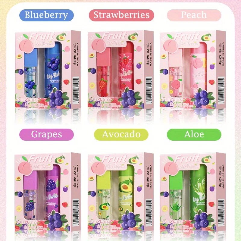2-Pack Day and Night Set Light and Moisturizing Lip Balm Lip Gloss Moisturizing Hydrating Moisturizing Anti-Dry Crack Dry Skin Zpaxo