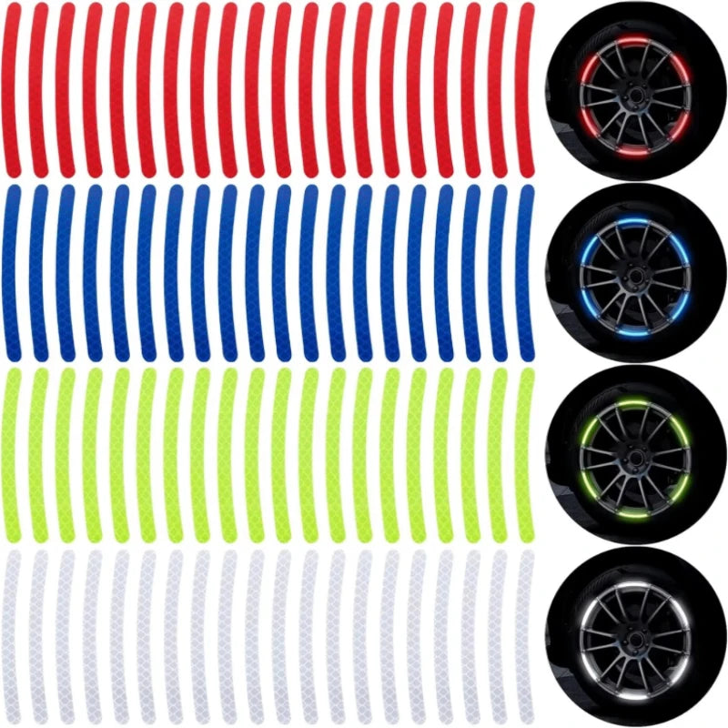 Reflective Wheel Hub Stickers – Car, Bike & Motorcycle Rim Strips