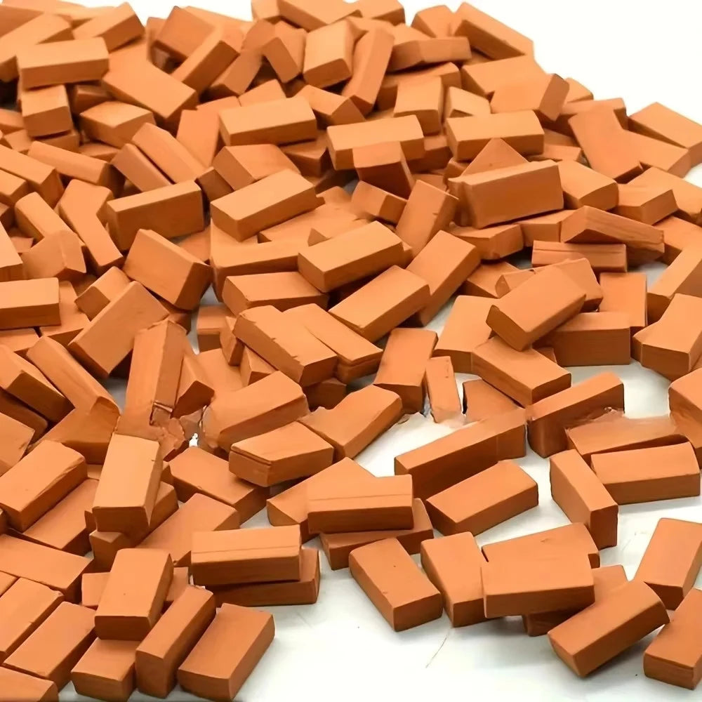 Mini Concrete Bricks DIY Set – Dollhouse & Landscape Models Miniature Building Set Zpaxo 1-16 orange