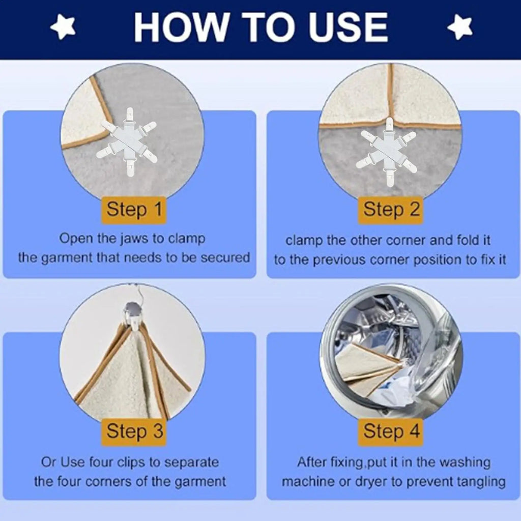 Anti Twist Bed Sheet Clips Dryer Tangling Laundry Prevent Knots