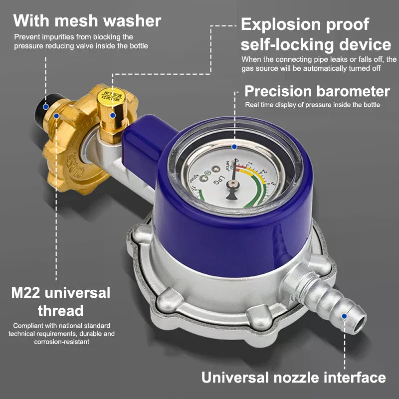 Home Use Tanks Pressure Regulator Gauge Safe Explosions Proof Valves Zpaxo