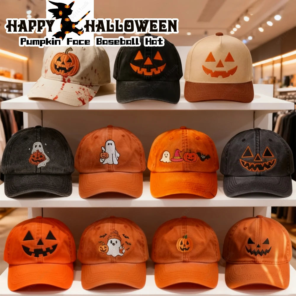 Halloween Unisex Baseball Hat Men Women Pumpkin Face Hip-hop Outdoor