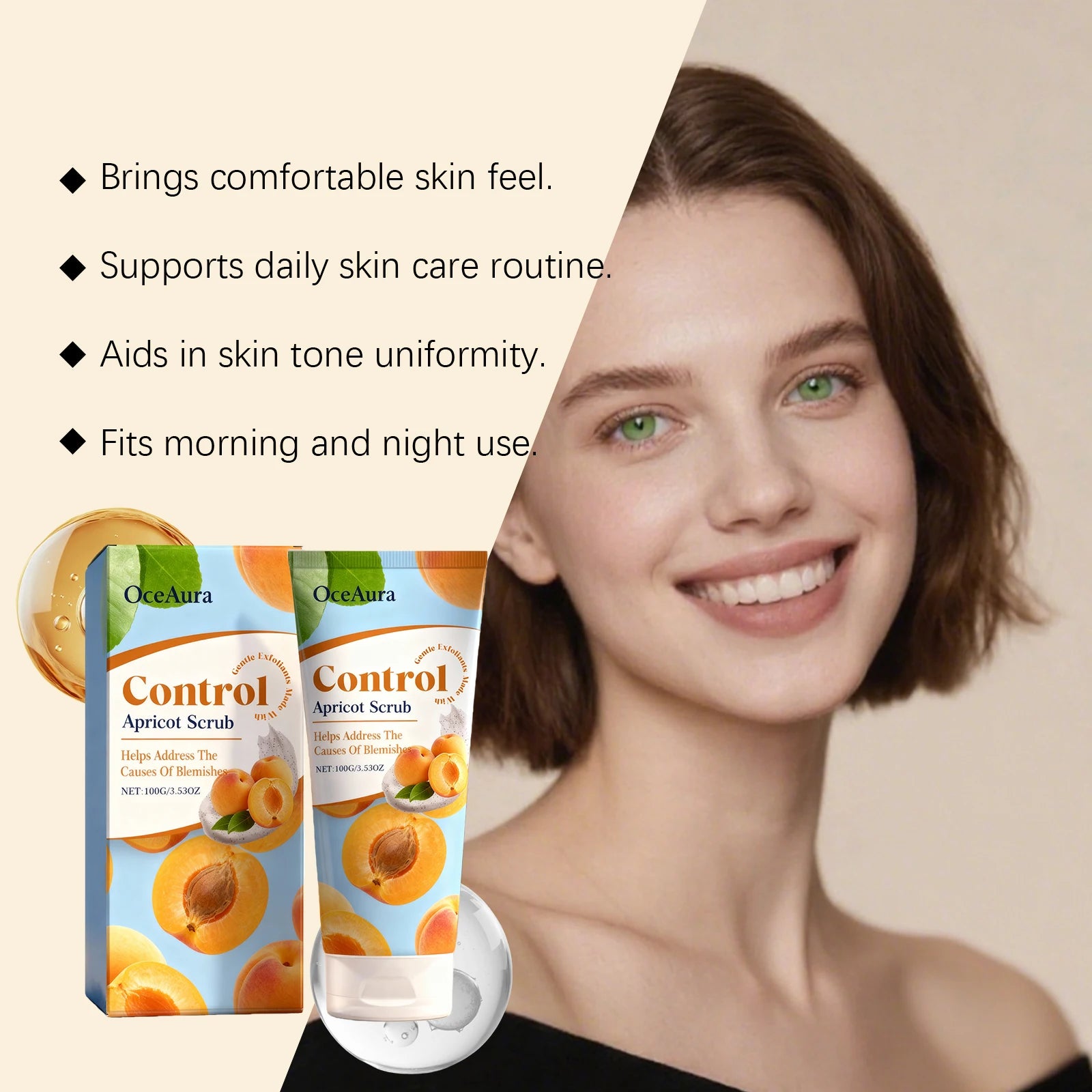 Exfoliating Apricot Facial Scrub Improves Skin Smoothness Evens Tone Zpaxo