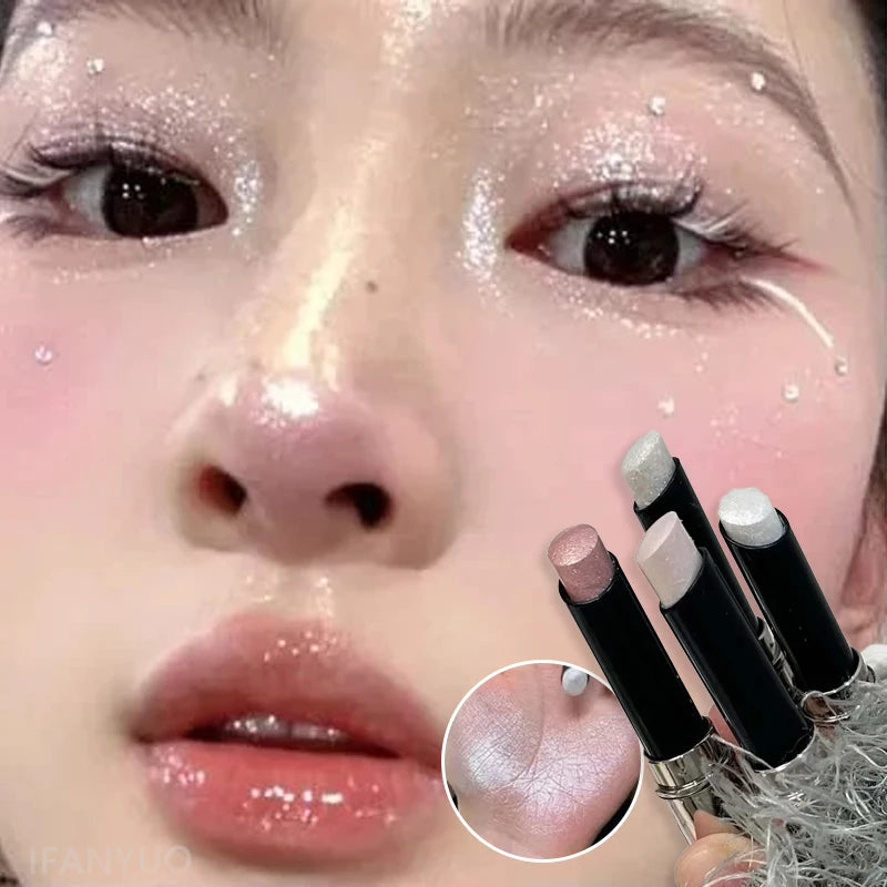 Pearly Eyeshadow Stick Highlighter Pencil Waterproof Glitter Lying