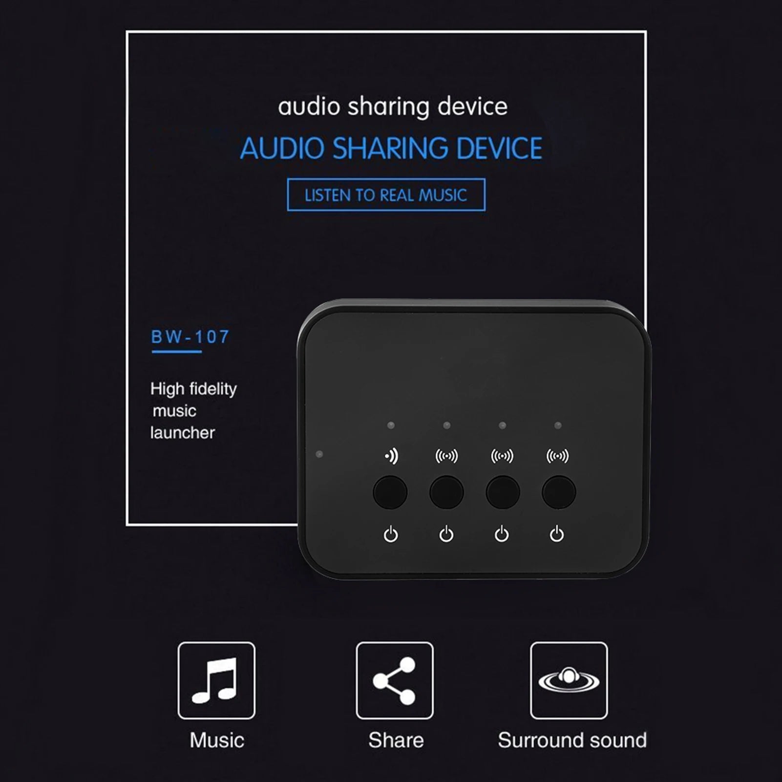 Splitter Wired Wireless Stereo 4 0 Audio Adapter Music Sharing Device