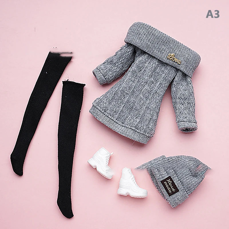 Doll's Clothes Suit Dress Up Accessories Sweater Hat Stockings Girl Zpaxo A3