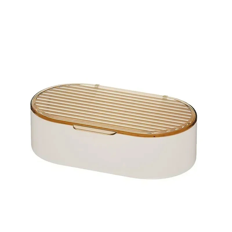 Double Layer Soap Dish with Lid & Drain | Bathroom Soap Box Soap Dish Zpaxo