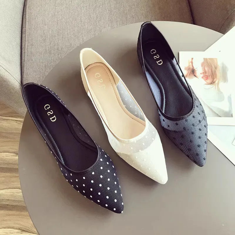 Flat Shoes for Women Spring Summer 2025 New Women's Shoes Mesh Pointed Toe Large Size Flat Bottom for Women Ladies Shoes Zpaxo