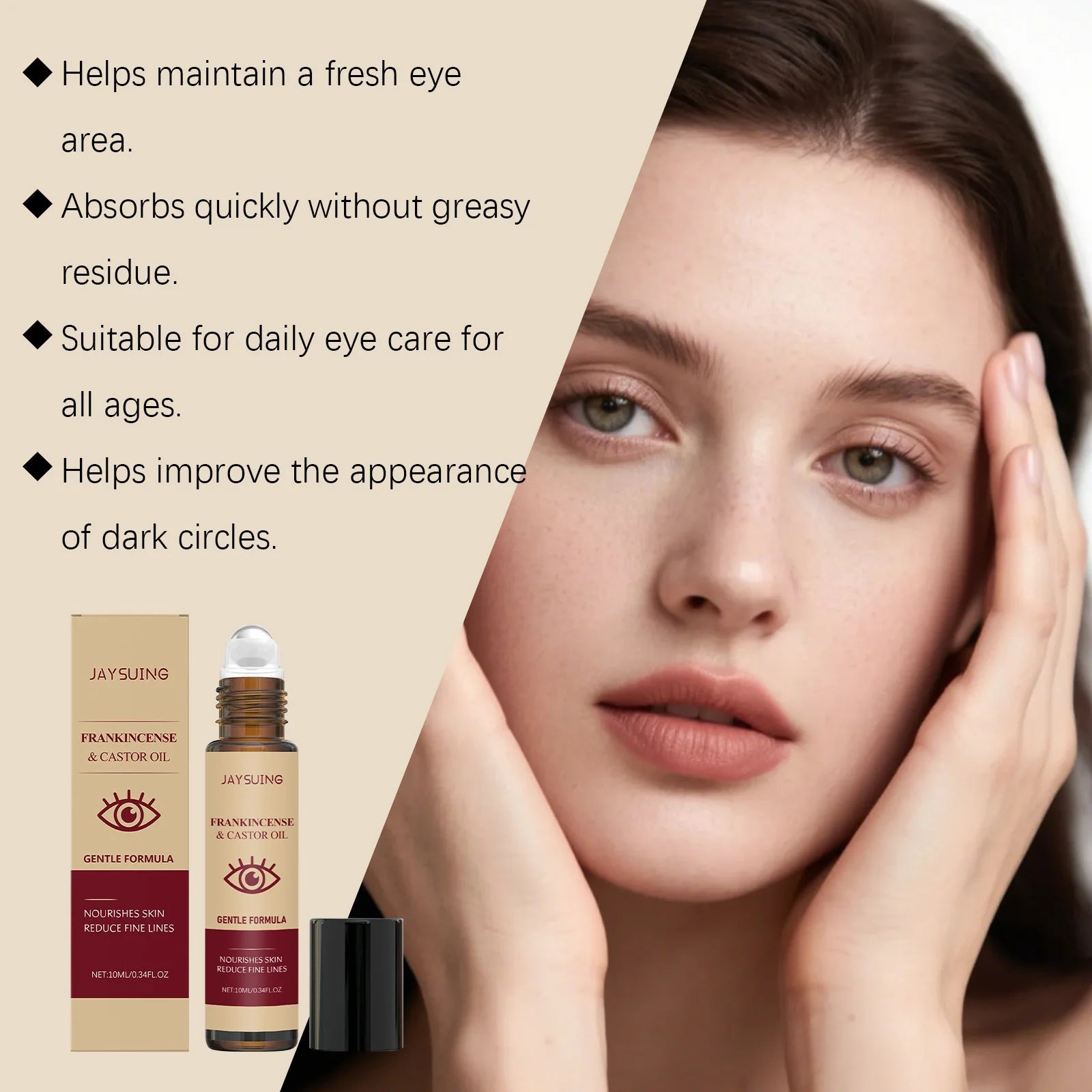 Castor Oil Eye Serum – Dark Circles, Puffiness & Fine Lines Eye Care Serum Zpaxo