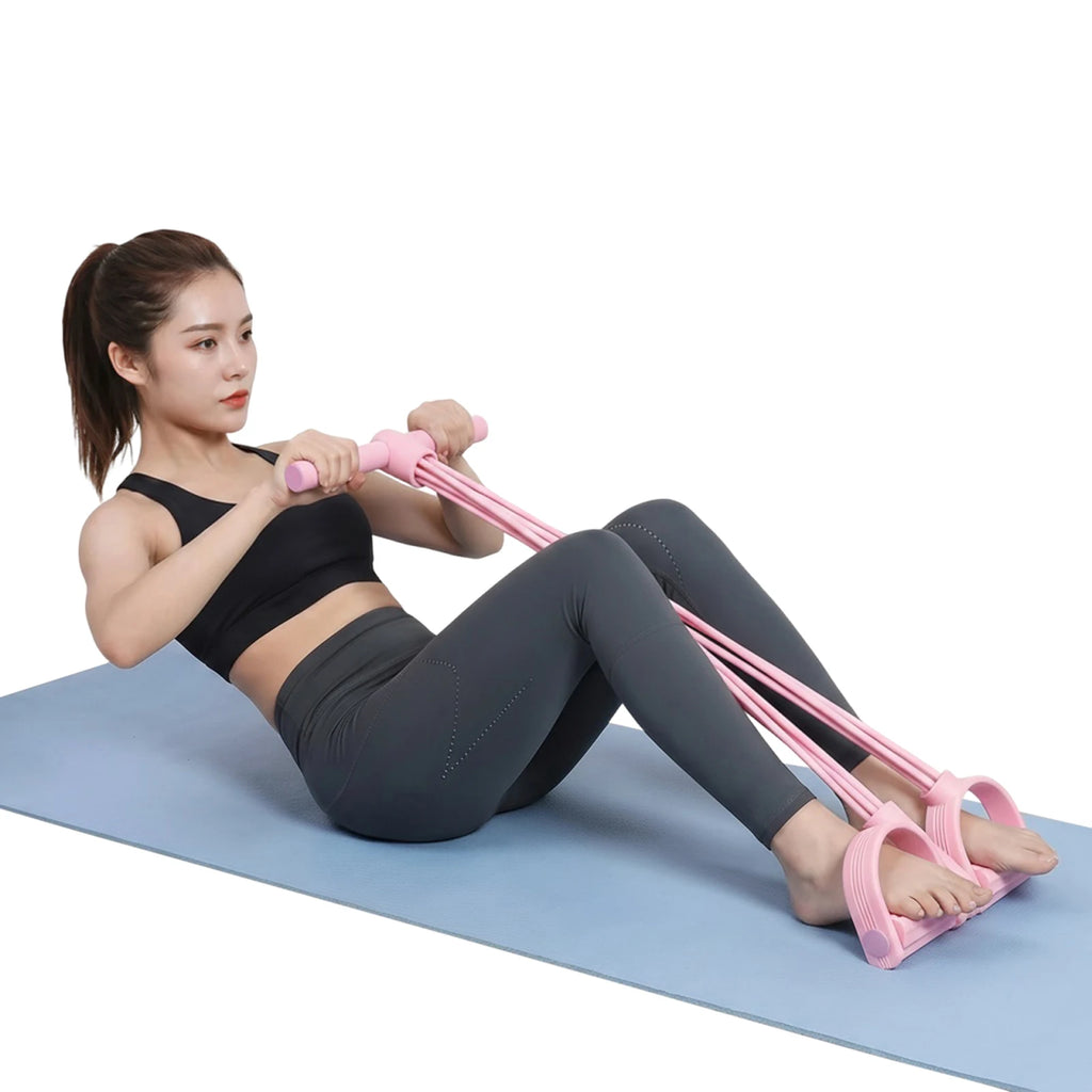 Pedal Resistance Bands Handles 8 Tube Stretching Exercise Band