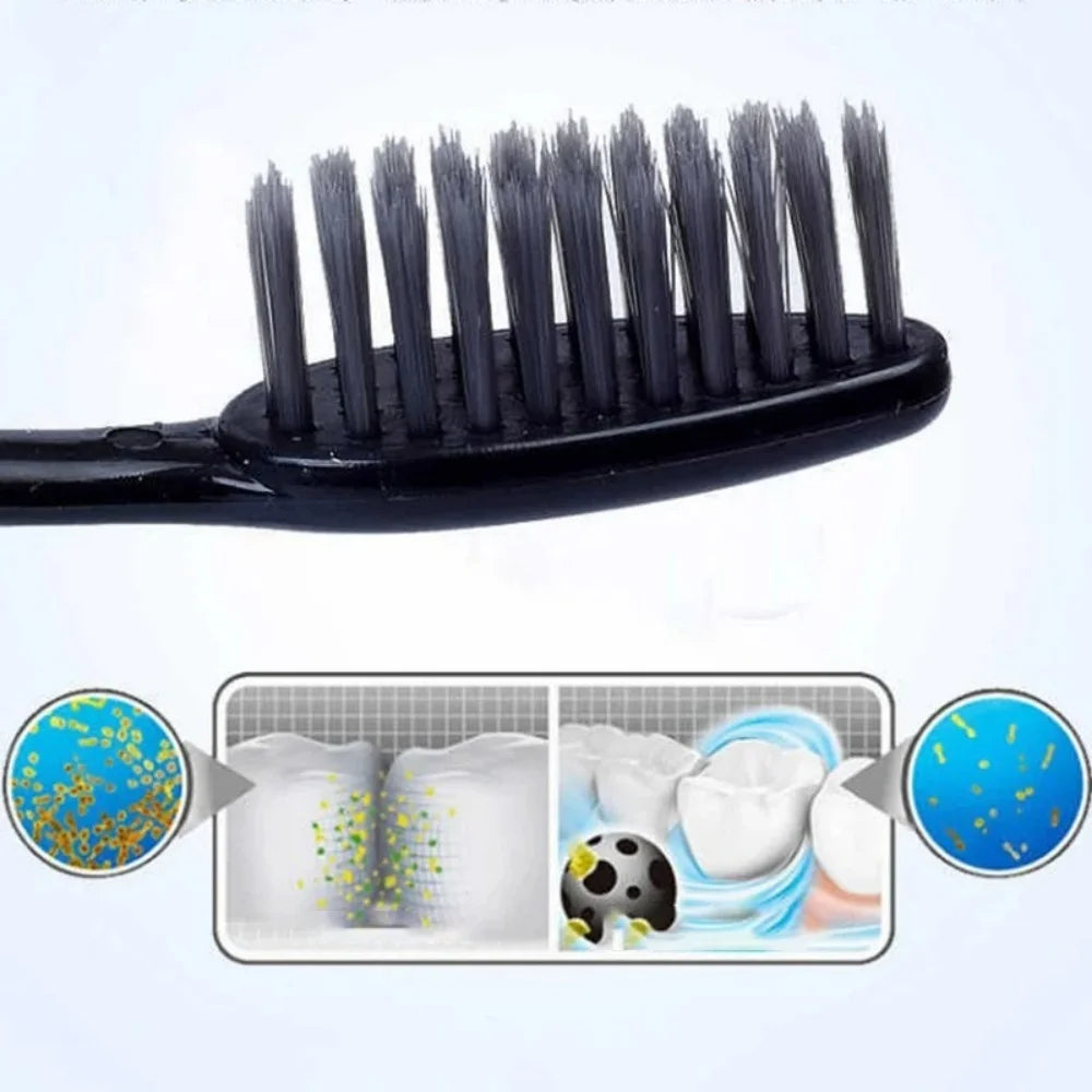 10 Pieces Packed Soft Bristle Bamboo Charcoal Black Hair Ultra-Fine Beauty Toothbrush Couple Suit Oral Cleaning Tools Zpaxo