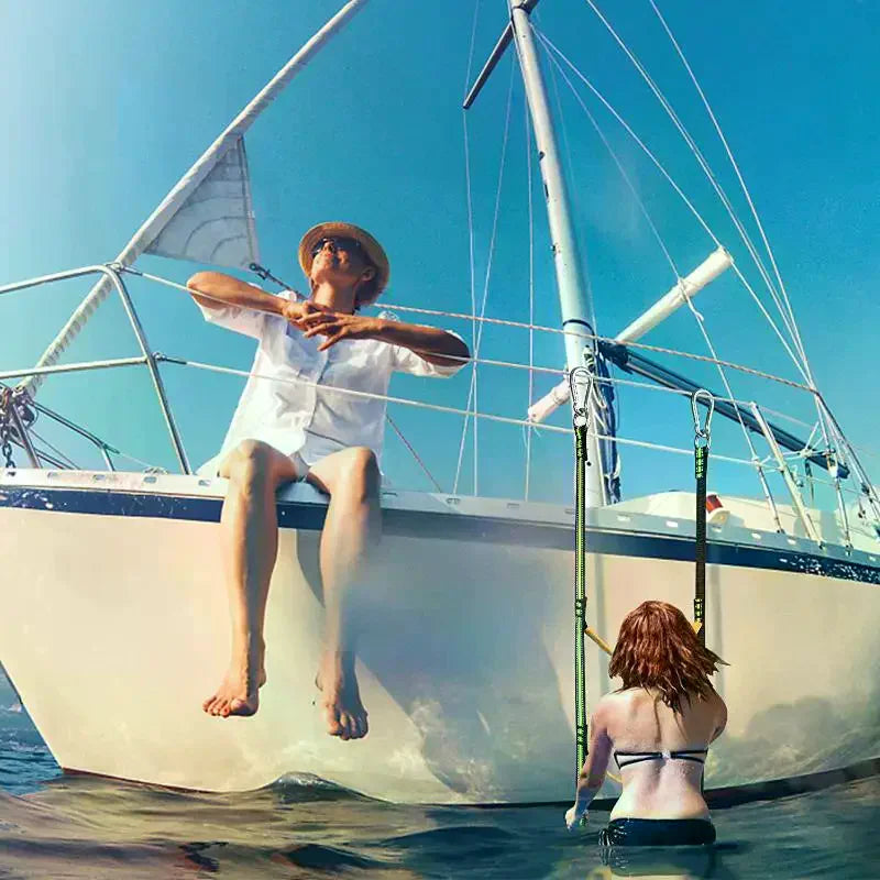 3-Step Folding Nylon Rope Ladder | Portable Marine Boat Boarding
