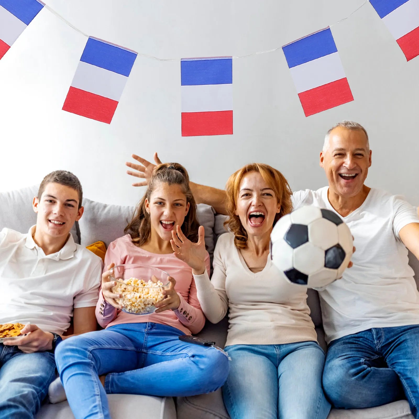French Flag Banner String Decor Creative Rope Design Easy Hang