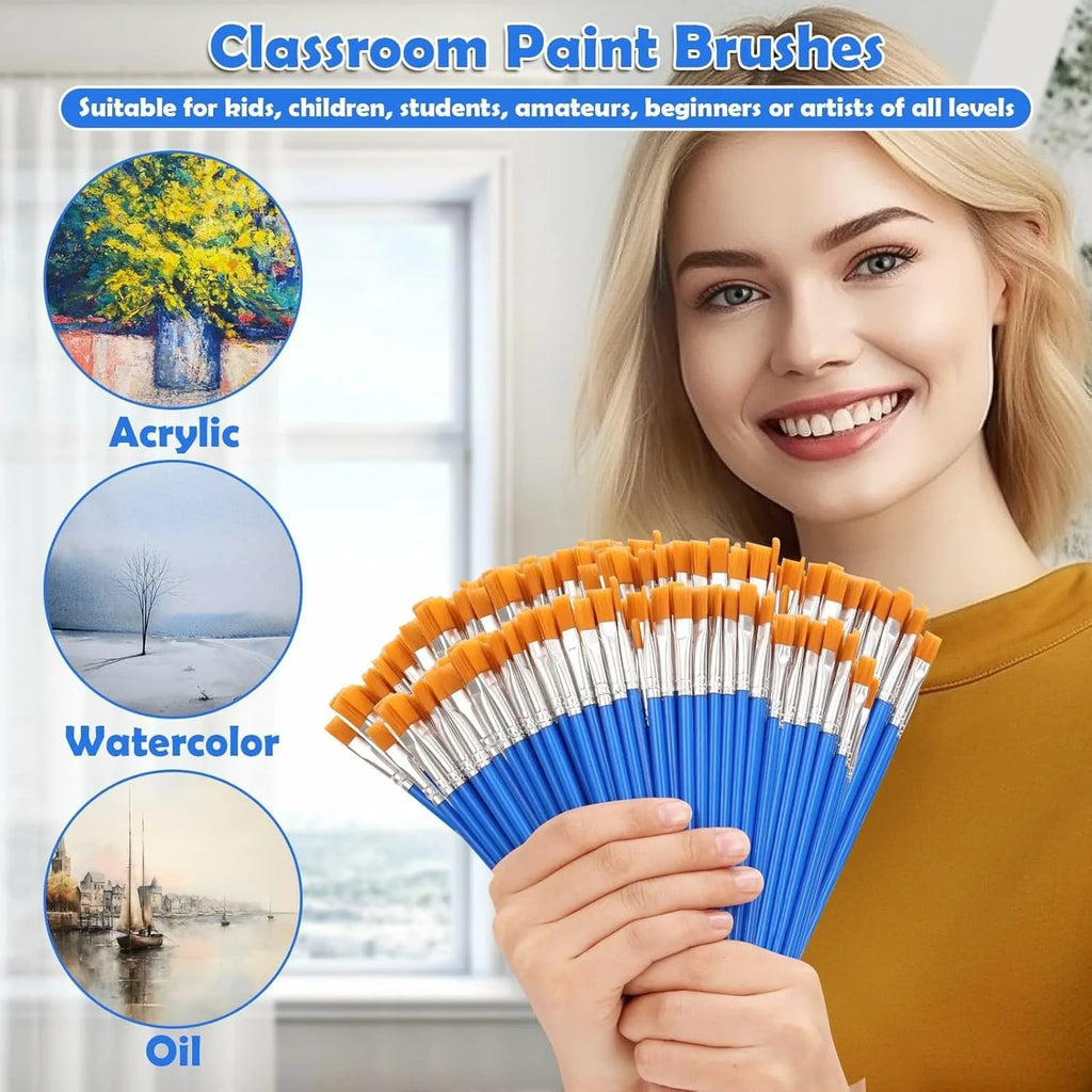 20-100pcs Painting Brushes Set Multifunction Hook Line Painting Pen Nylon Hair Paint Brush For Oil Acrylic Watercolor Stationery Zpaxo