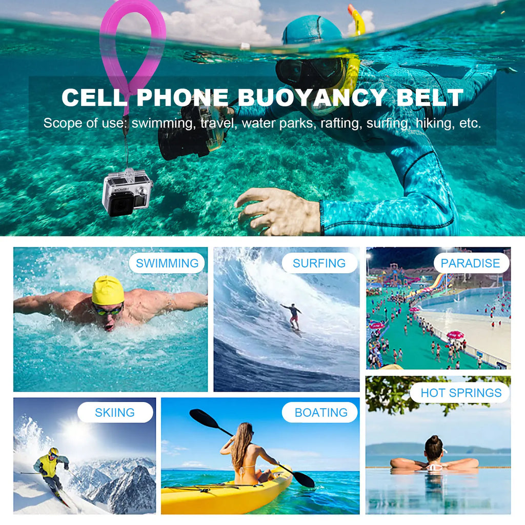 Ajustable Floating Strap Waterproof Camera Cell Phone Float Underwater Wrist Strap For GoPro Accessories Nikon Canon Fujifilm Zpaxo