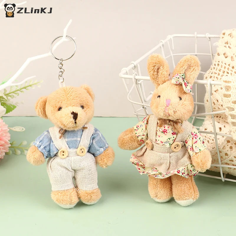 Cute Wear Clothes Bear Plush Toy Cartoon Rabbit Pendant Soft Stuffed Zpaxo