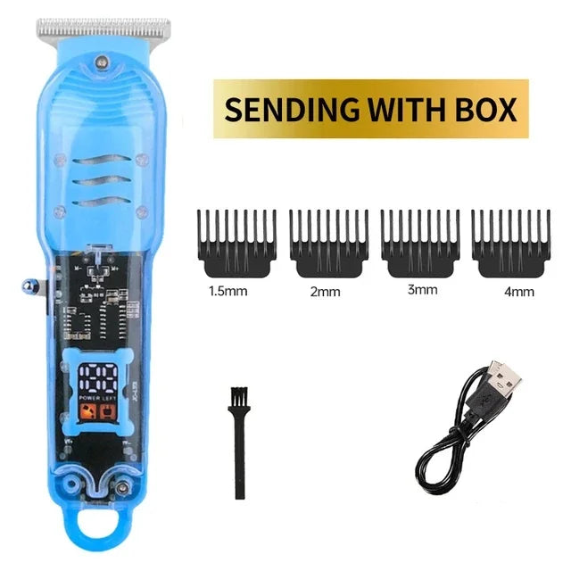 2026 Hot-selling Wireless Charging Hair Clipper Professional Scissors Zpaxo Blue