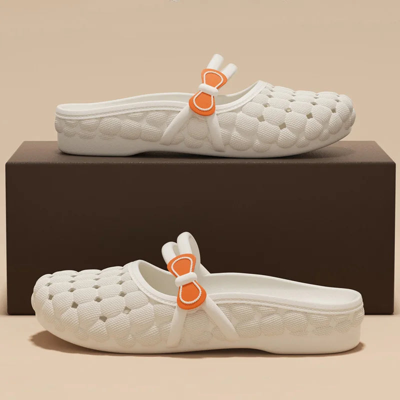 Summer Slippers Women Cute Bow Women's Sandals Indoor Outdoor Hollow