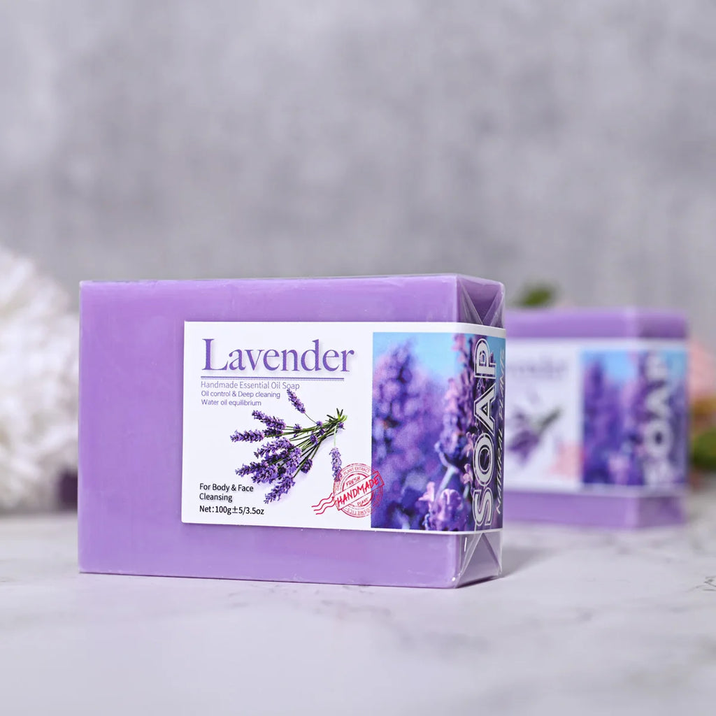 Natural Organic Lavender Essential Oil Soap Handmade Soap for Cleansing, Refreshing, Oil Control, Bath Soap Zpaxo