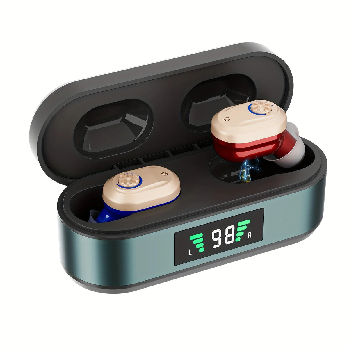Hearing Amplifiers Earbud Digital In-ear Enhancer Sound Voice Zpaxo B-Red Blue