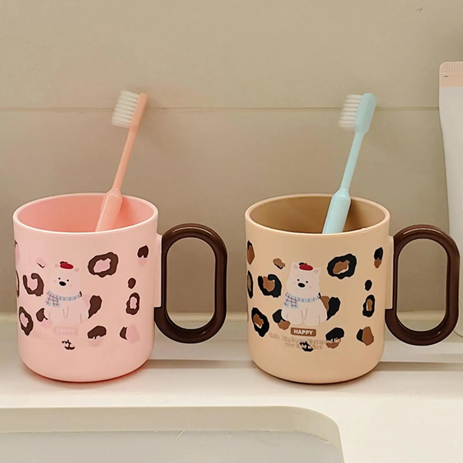 Toothbrush Cup Reusable Single Bathroom Mouthwash Vanity Counter Sink