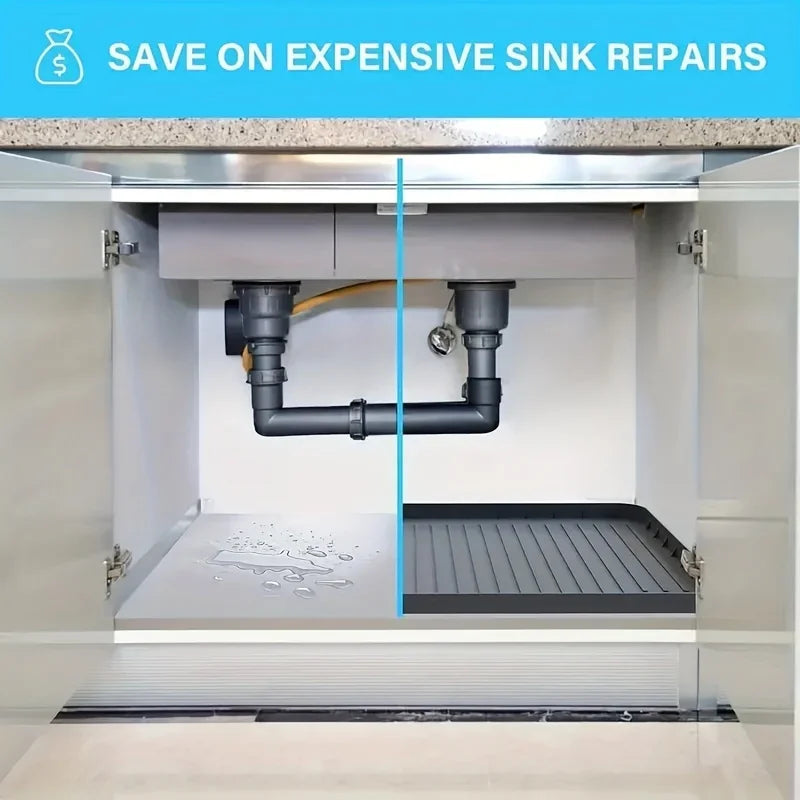 Waterproof Under-Sink Mat – Drip Tray Liner for Cabinets Under-Sink Drip Mat Zpaxo