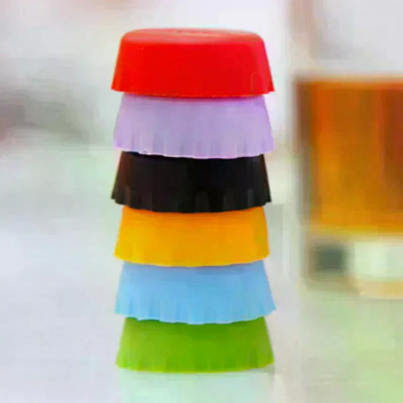 Beer Cover Soda Cola Lid Wine Saver Stopper Reusable Silicone Bottle Caps 6pcs Zpaxo