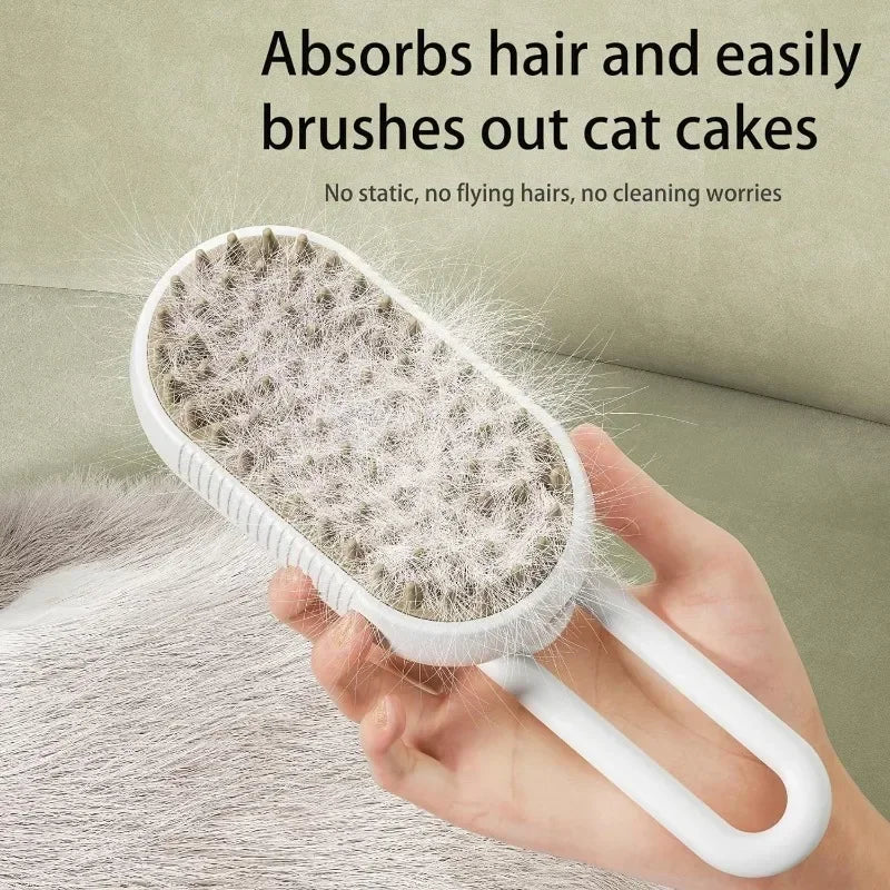 Shedding Combs 1Electric Steamy Brush Cat Dog Steam Electric Sprayer Zpaxo WHITE