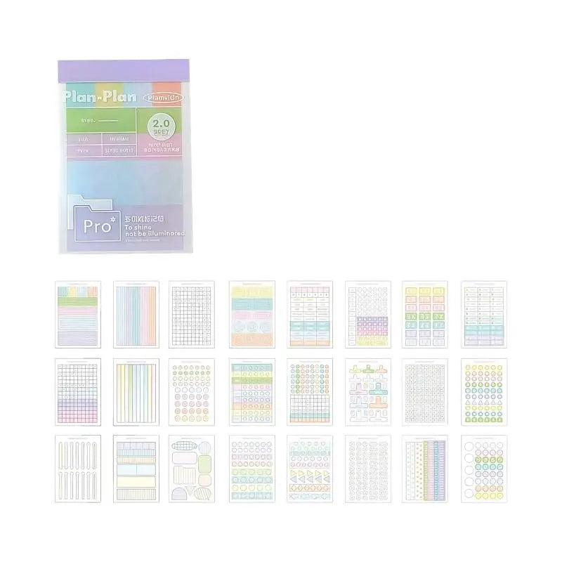 Y1UB Multicolored Adhesive Note Sticker Assorted Index Tabs Daily Zpaxo for Purple CN