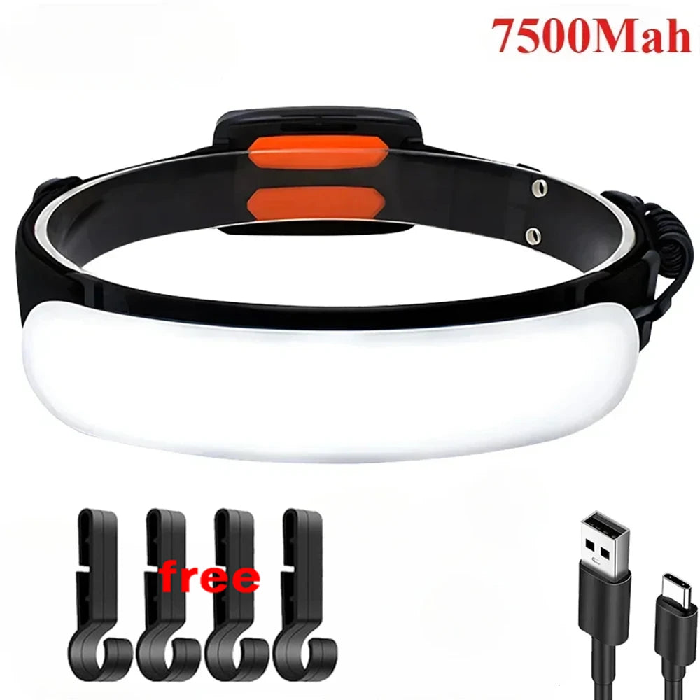 KDULIT COB LED Headlamp Rechargeable 7500mAh – Wide Angle Torch