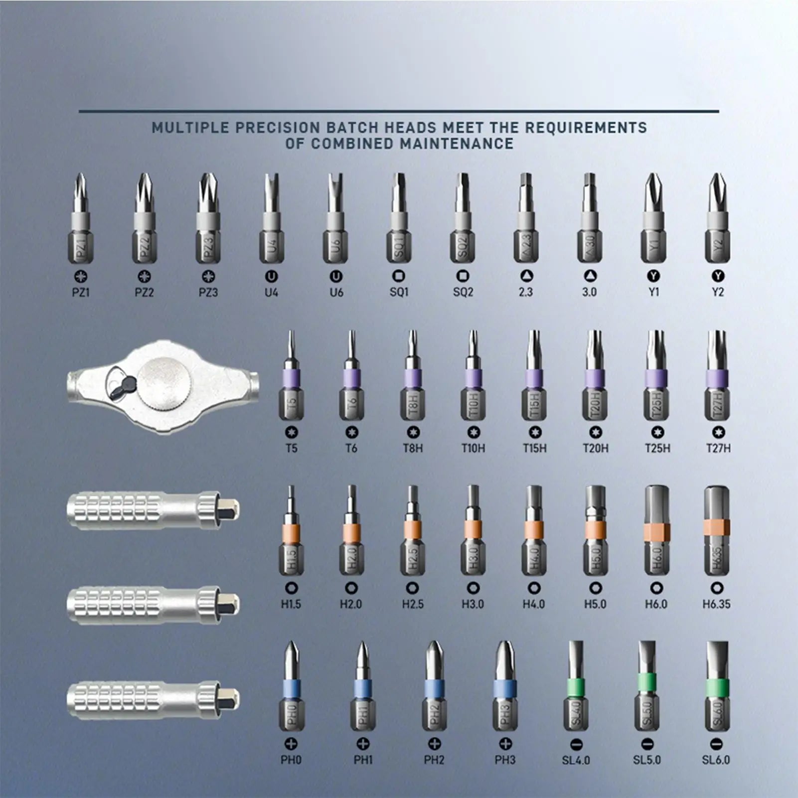 Magnetic Screwdriver Set 39-In-1 Portable Tool With Detachable Handle Computer Tools Repair Set For Electronics Computer Phone Zpaxo