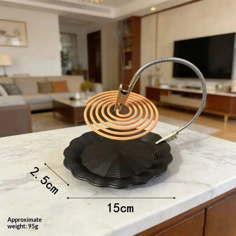 CMNew Multifunctional Iron Mosquito Coil Holder Portable Detachable Zpaxo Black