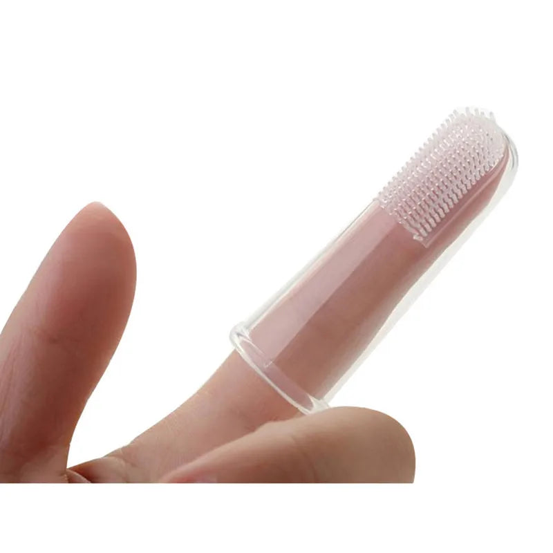 Soft Finger Pet Toothbrush Teddy Dog Brush Off Bad Breath Tartar