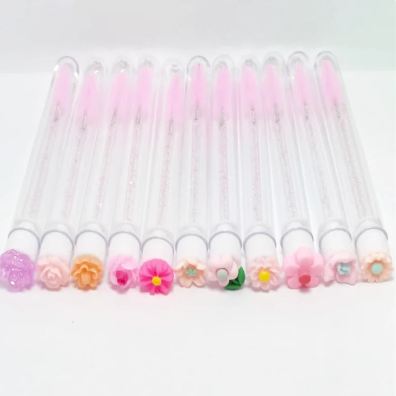 10/50PCS Reusable Eyelash Brush Tubes Eyebrow Brush Eyelash Wands Replaceable Dust-proof Cleaner Storage Tubes Makeup Tool Zpaxo