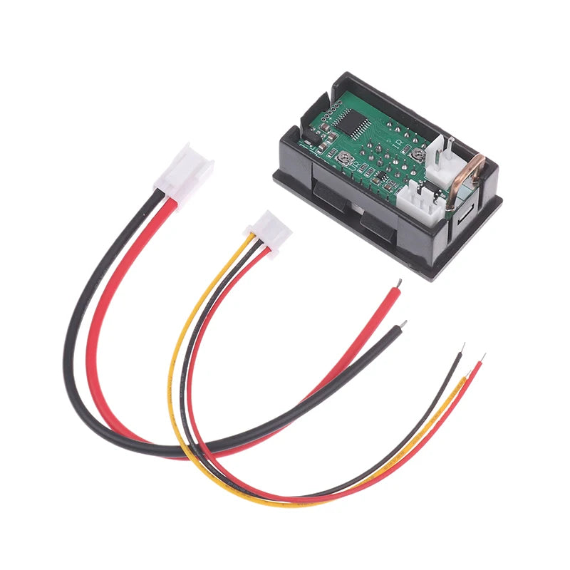 4 Digit 5 Wire Mini Digital Voltmeter Ammeter DC 100V 10A Dual LED Zpaxo