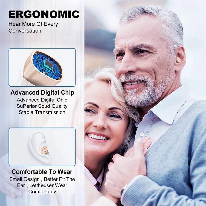 CIC Mini Rechargeable Hearing Aid Deaf Aids Elderly Deafness